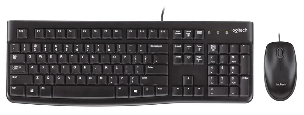 Logitech MK120 - Wired Keyboard and Mouse combo - Black - USB