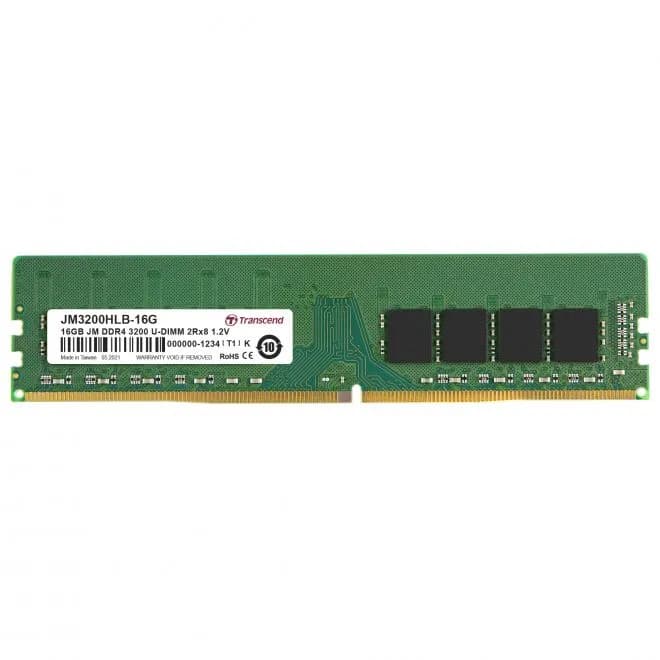 TRANSCEND JET MEMORY 16GB DDR4-3200 DESKTOP U-DIMM 2RX8 CL22